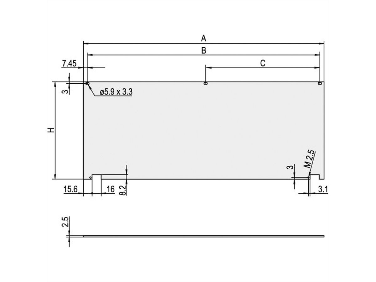 SCHROFF Frontplatte, klappbar - FRONTPLATTE KLAPPB.6HE 42TE
