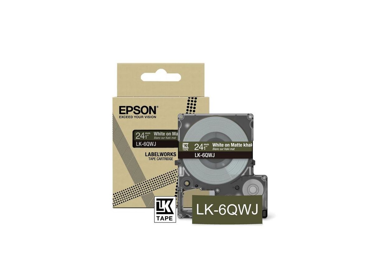 Epson LK-6QWJ Khaki, Weiß