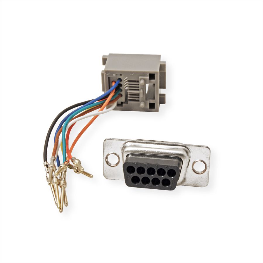 ROLINE DB9 Stecker-RJ45 Buchse 8P/8C 8Ltg., silberfarben