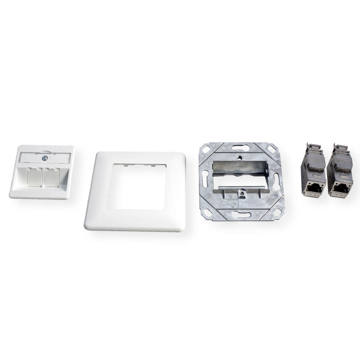 METZ CONNECT Dose UP/2 reinweiss E-DAT Modul 2 Ports, Cat.6 (Class E)