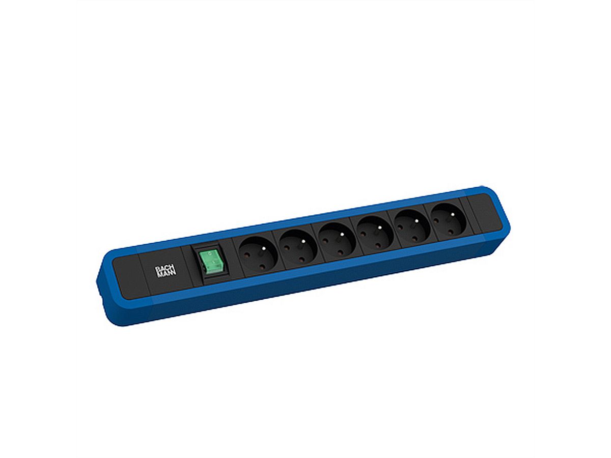 BACHMANN PRIMO 2 6xUTE 1xSchalter 2,0m CEE7/7 RAL5010
