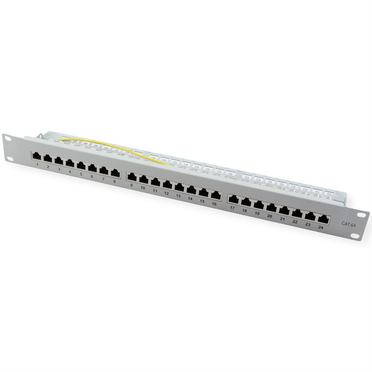 VALUE Cat.6A (Class EA) 19-Zoll-Patchpanel, 24 P, geschirmt, grau