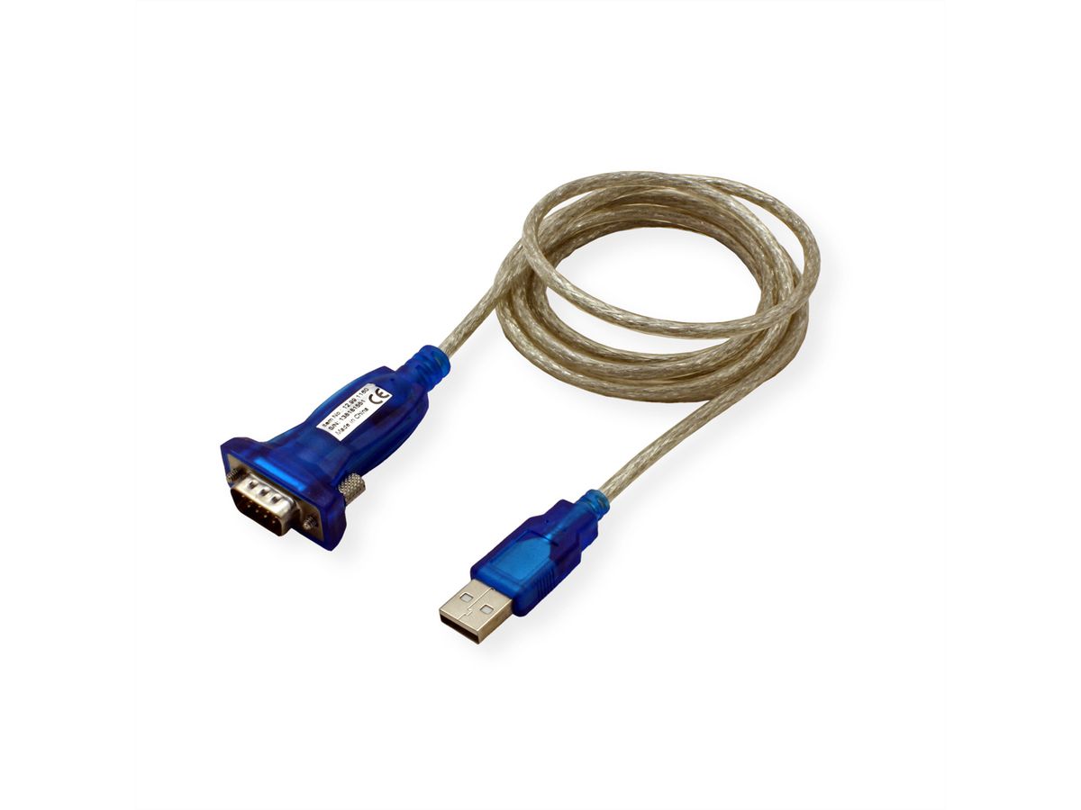 VALUE Konverter-Kabel USB-seriell, türkis, 1,8 m