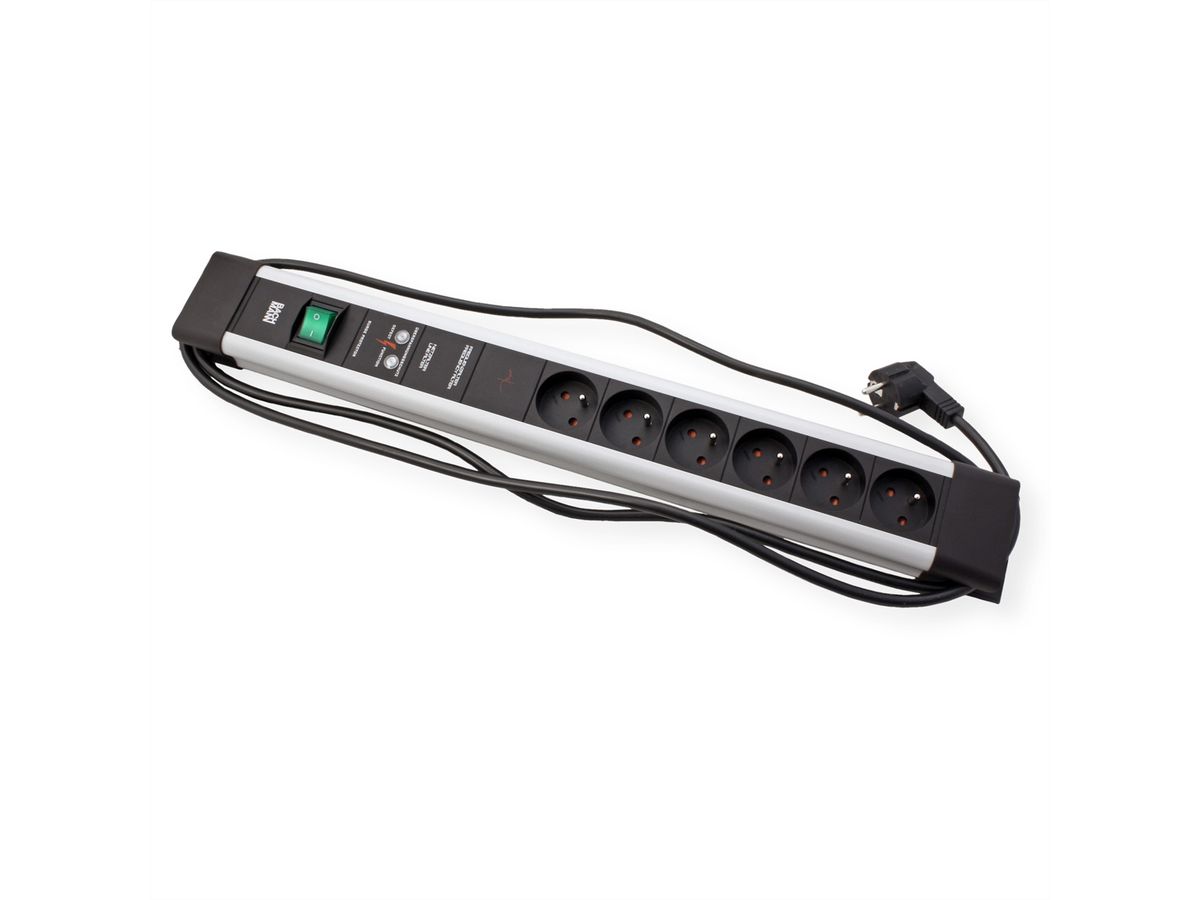BACHMANN CONNECTUS 6xUTE, 1xGVS 1xSchalter 2,0m CEE7/7 Grau