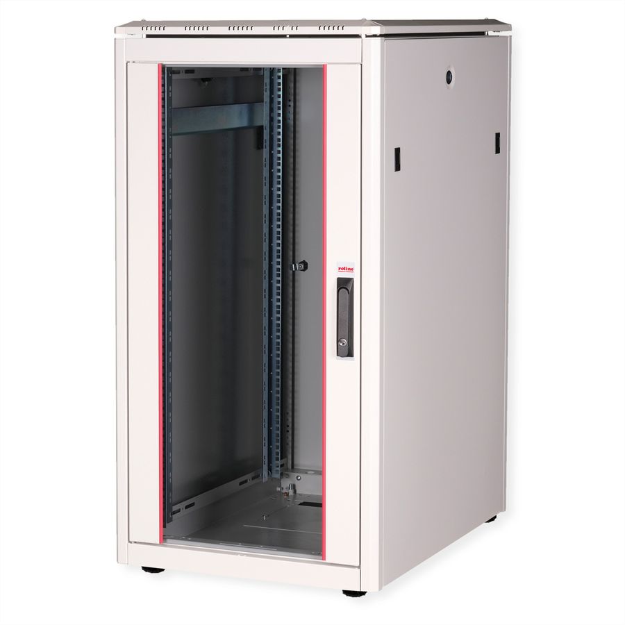 ROLINE 19-Zoll Netzwerkschrank Pro 22 HE, 600x800 BxT Glastür grau