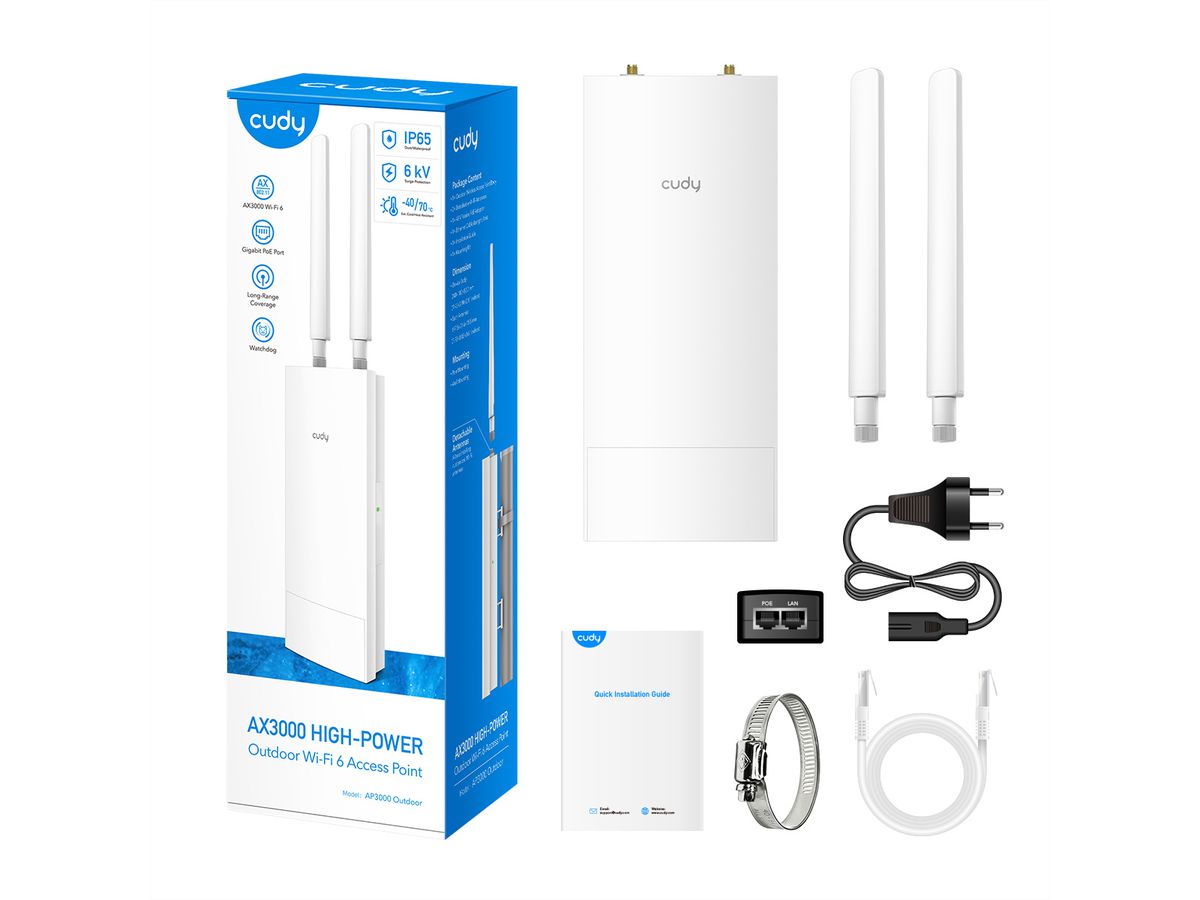 CUDY AP3000 WiFi 6 Outdoor Access Point AX3000 High Power