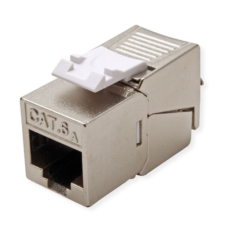 ROLINE Cat.6A (Class EA) Keystone, geschirmt, werkzeuglos, SLIM, silberfarben