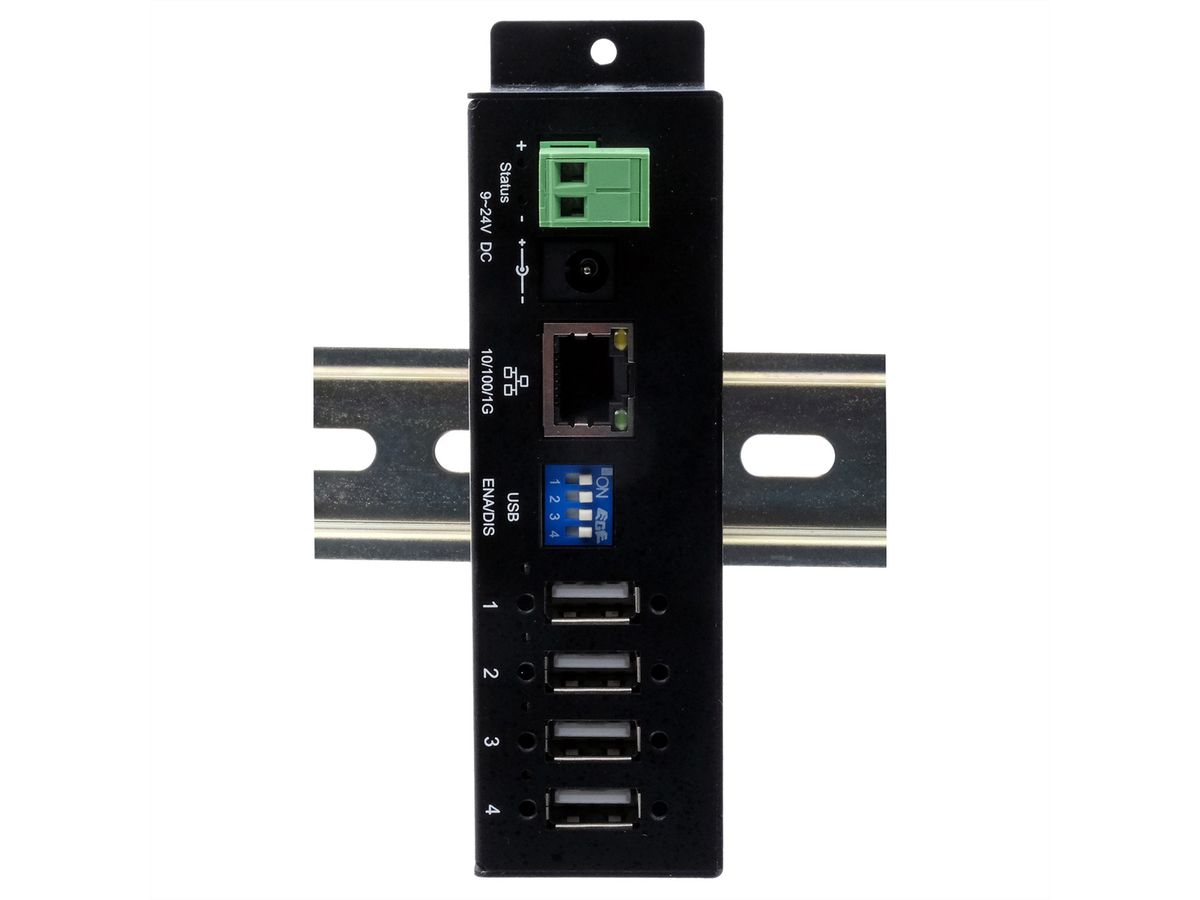 EX-6003HMVS Device Server 4x USB 2.0, DIN-Rail-Kit, Metall-Gehäuse