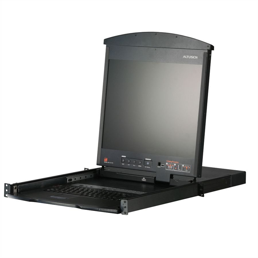 ATEN KL1516AN KVM-Switch, 48cm TFT, VGA, PS/2-USB über Kat 5, 16 Port, CH-Layout
