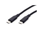 ROLINE USB 2.0 Kabel, Typ C-C, ST/ST, Silikon, 60W, schwarz, 1 m