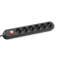 BACHMANN SMART Steckdosenleiste 6x Schutzkontakt, Schalter, schwarz, 3 m
