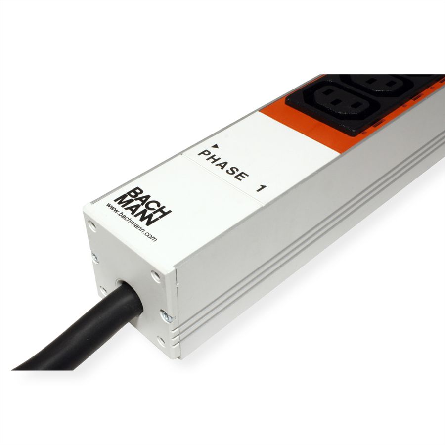 BACHMANN IT PDU ALU 1HE 18xC13 3xC19 Stecker CEE 3L+N+PE 16A