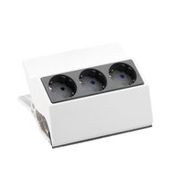 BACHMANN PEGGY Aufklemmsteckdosenleiste 3x Schutzkontakt, weiß, 3 m