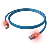 EasyLan DualBoot LED Patchkabel RJ45 S/FTP Cat.6A (Class EA), mit saCon Stecker, LSOH, blau, 1,5 m