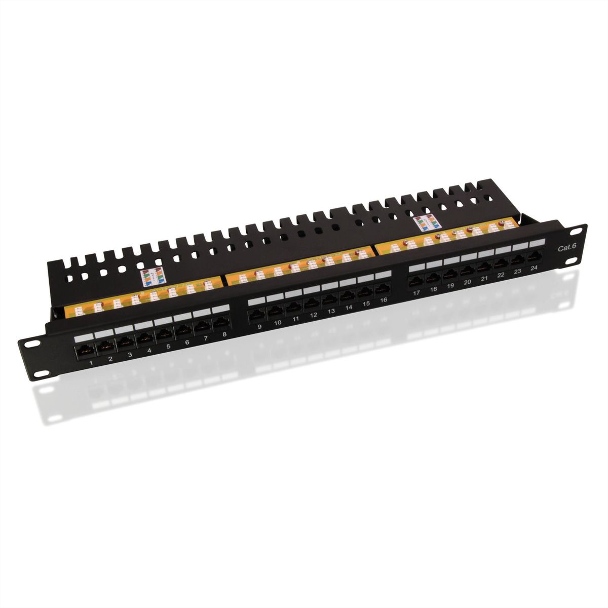 VALUE Cat.6 (Class E) 19-Zoll-Patchpanel, 24P, ungeschirmt, schwarz