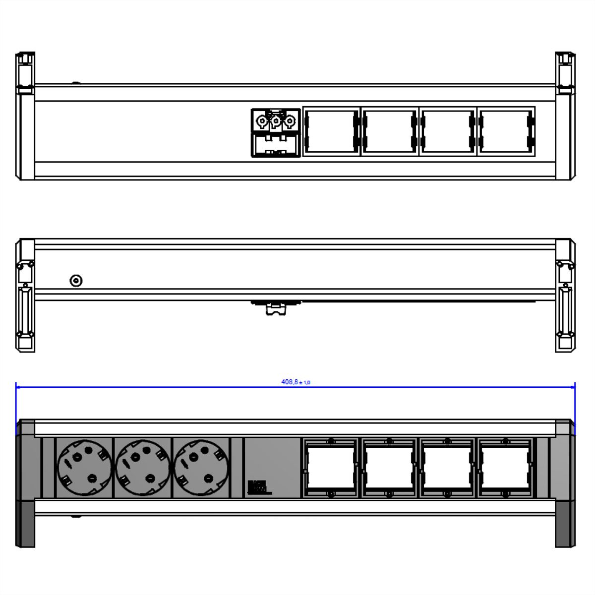 BACHMANN DESK 3x Schutzkontakt 4x ABD GST18
