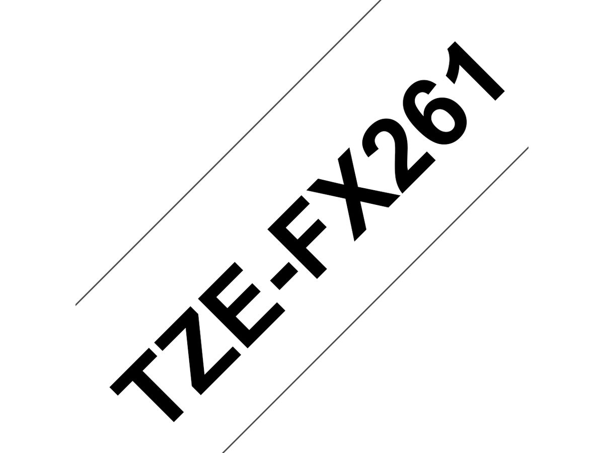 Brother TZE-FX261 Etiketten erstellendes Band Schwarz auf weiss
