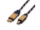 ROLINE GOLD USB 2.0 Kabel, Typ A-B, Retail Blister, 3 m