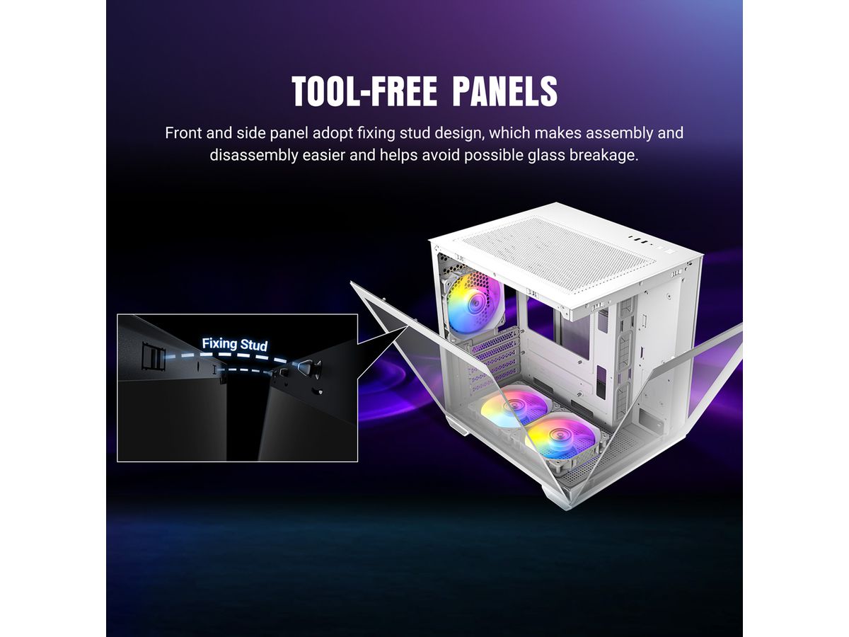 ANTEC CX60M ARGB PC Gehäuse Mini Tower Micro-ATX, schwarz