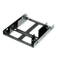 ROLINE Montageadapter, 3,5 Zoll Rahmen für 2x 2.5 HDD/SSD, Metall, schwarz