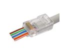 ROLINE RJ45 Stecker, ungeschirmt, Cat.6/6A (Class E/EA), Easy Pass-Through Modularstecker, für Massiv-/Litzendraht, 10 St.