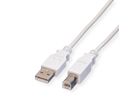 VALUE USB 2.0 Kabel, Typ A-B, weiß, 4,5 m