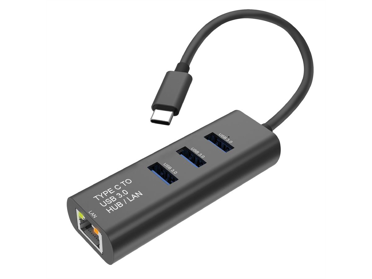 STANDARD USB Typ C zu Gigabit Ethernet Konverter + Hub 3x