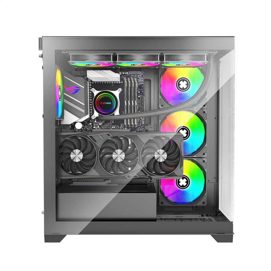 XILENCE Xilent Gleam X818.ARGB Gaming ATX PC-Gehäuse schwarz, RGB ATX Midi Tower