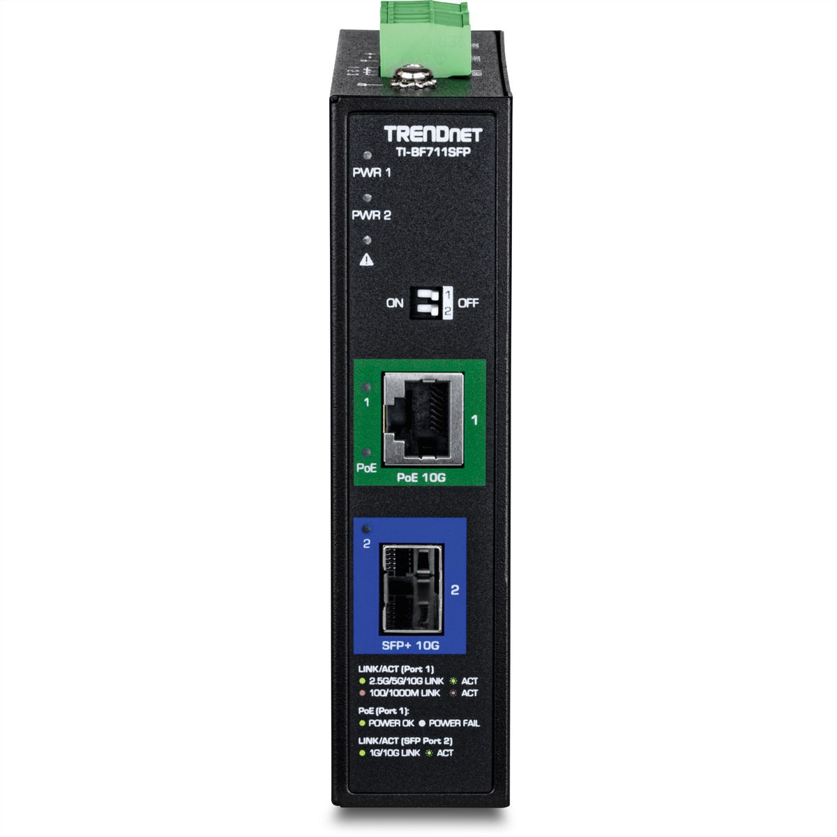 TRENDnet TI-BF711SFP Industrial Medienkonverter 10G SFP+ auf 10G  PoE++