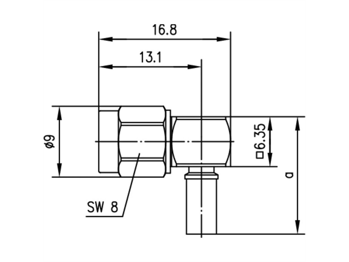 TELEGÄRTNER SMA-Winkelstecker für RG-223/U, RG-142B/U