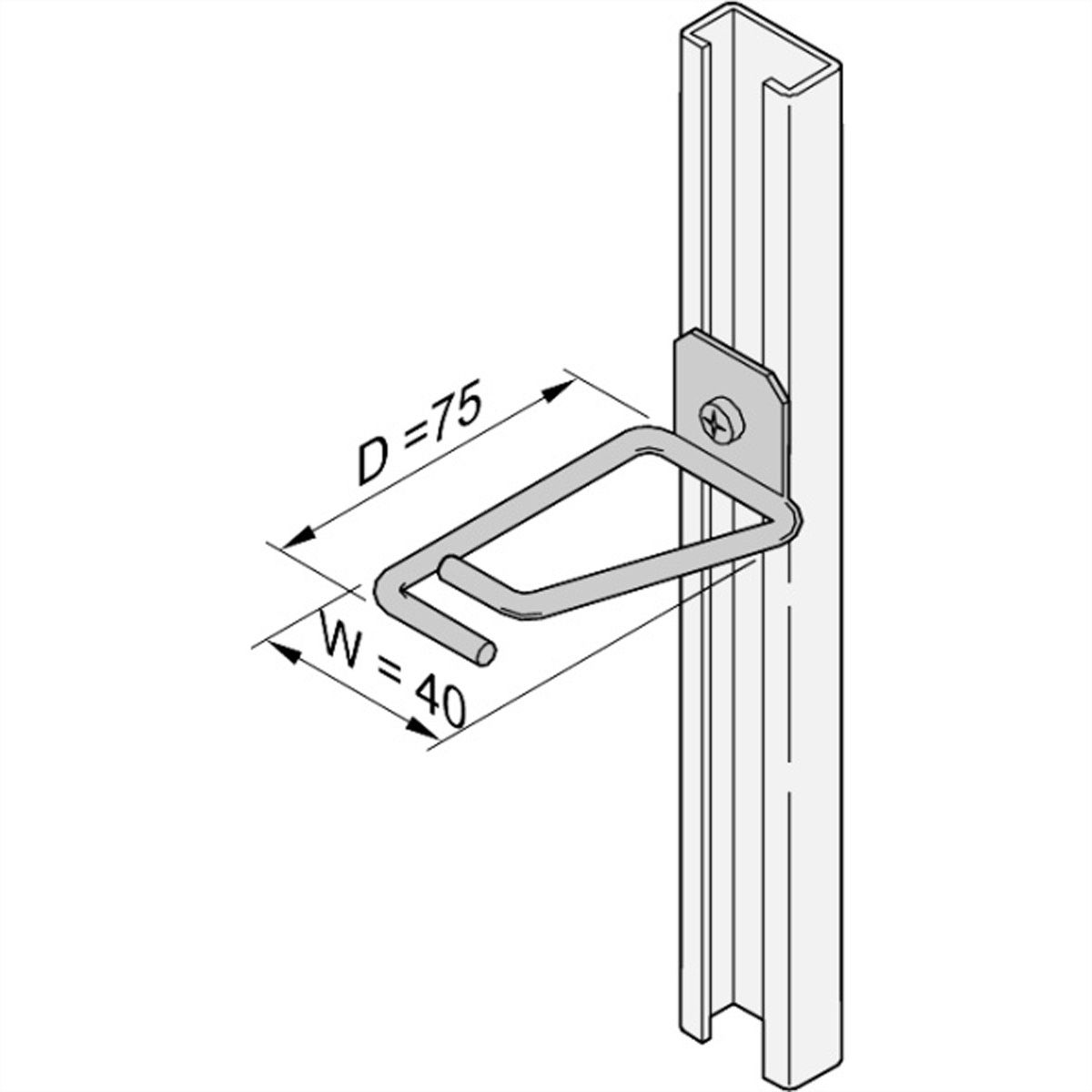SCHROFF Kabelöse für C-Profil - KABELOESE F. C-PROFIL 75X40