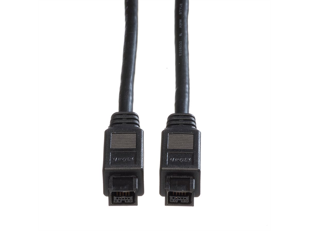 ROLINE IEEE 1394b Kabel, 9/9polig, schwarz, 1,8 m