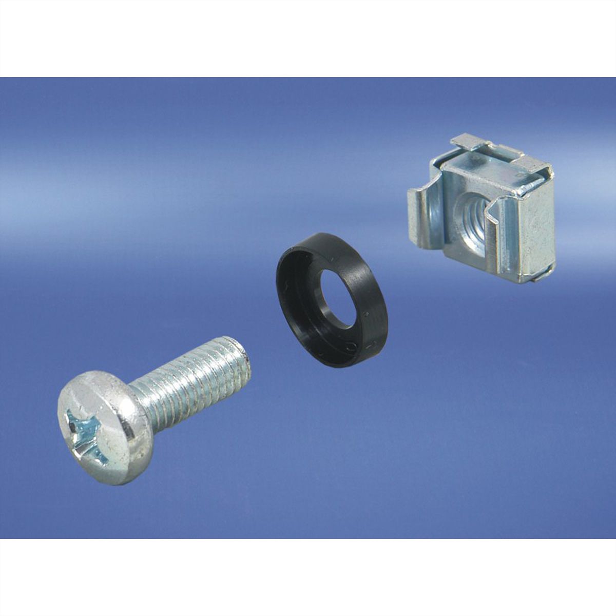 SCHROFF 19"-Befestigungssatz (Schraube, Scheibe, Mutter) - BEFESTIGUNGSSATZ M6 100STK