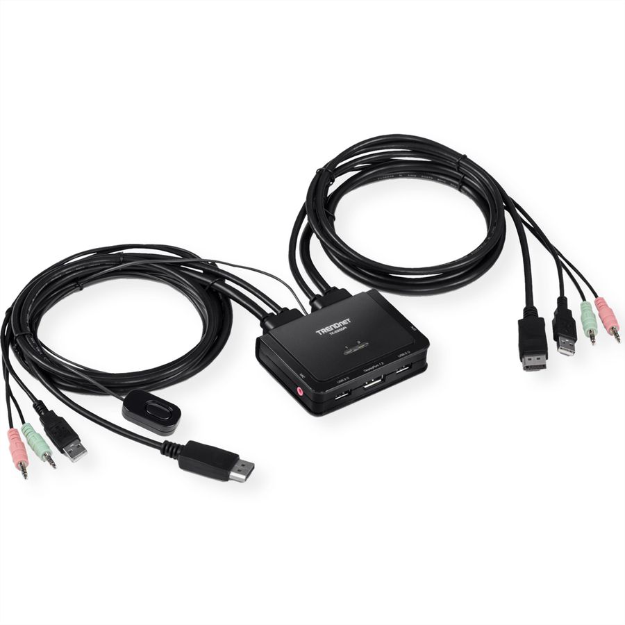 TRENDnet TK-220DPi KVM Switch, 2-Port 4K DisplayPort