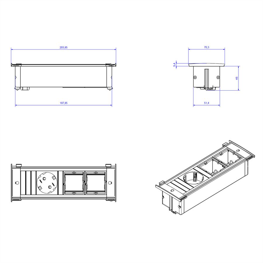 BACHMANN KAPSA Small 1x Schutzkontakt 2x ABD, GST18-Stecker