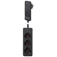 BACHMANN SmartPlug Flachstecker, mit 3x Schutzkontakt Steckdosenleiste, schwarz, 1,6 m
