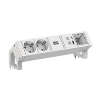 BACHMANN DESK2 white 2xCEE7/3 1xCM 1xUSB A/C 22W 0,2m GST18