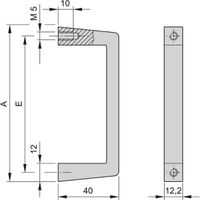 SCHROFF Frontgriff für 19"-Frontplatten - FRONTGRIFF ALU 2HE ELOXIERT