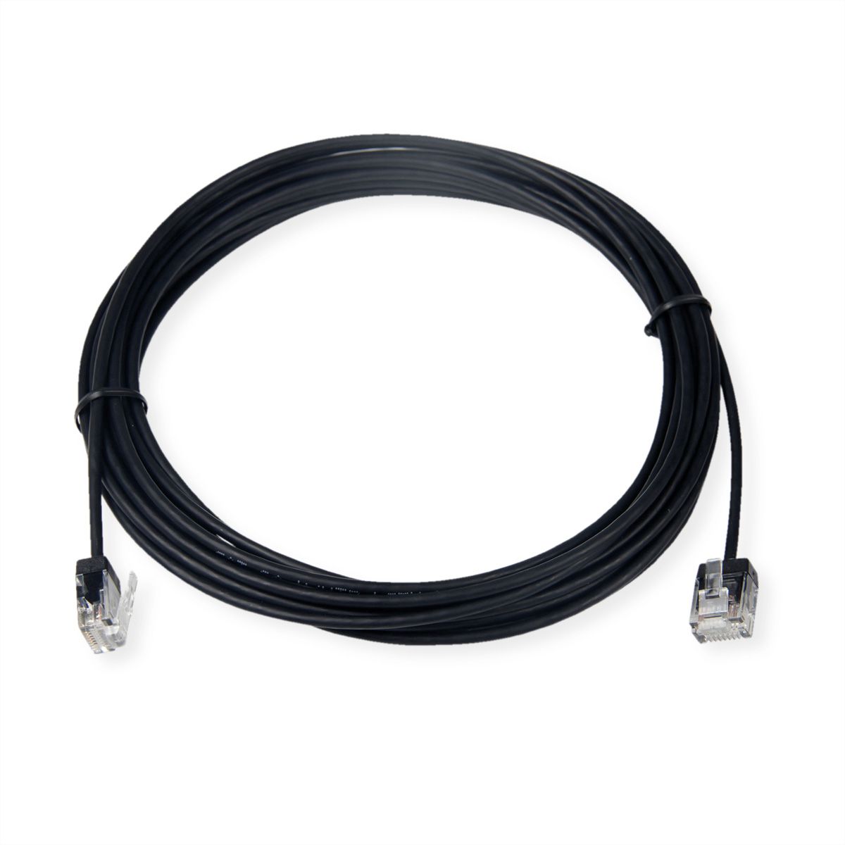 ROLINE UTP DataCenter Patchkabel Cat.6A (Class EA), LSOH, slim, extra kurzer Stecker, schwarz, 0,5 m