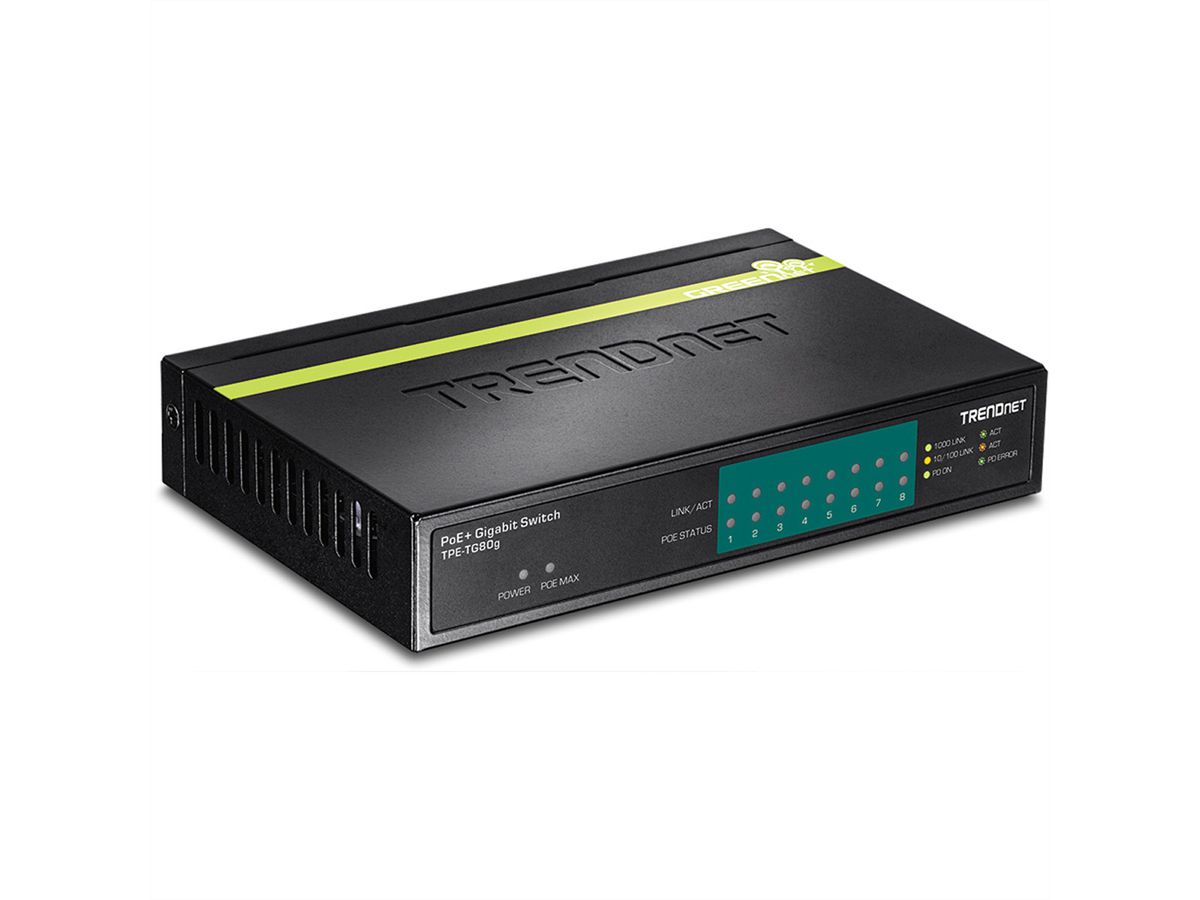 TRENDnet TPE-TG80g 8-Port PoE Switch GREENnet Gigabit