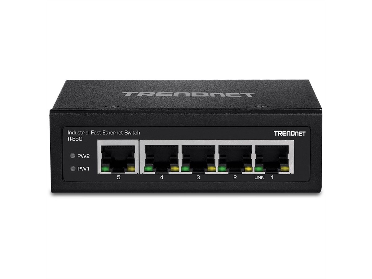 TRENDnet TI-E50 Industrial Fast Ethernet DIN-Rail Switch 5-Port