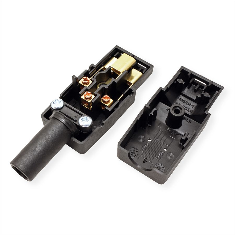 BACHMANN Kaltgerätekupplung IEC320 C21 16A/250VAC 155°, Schraubanschluß, schwarz