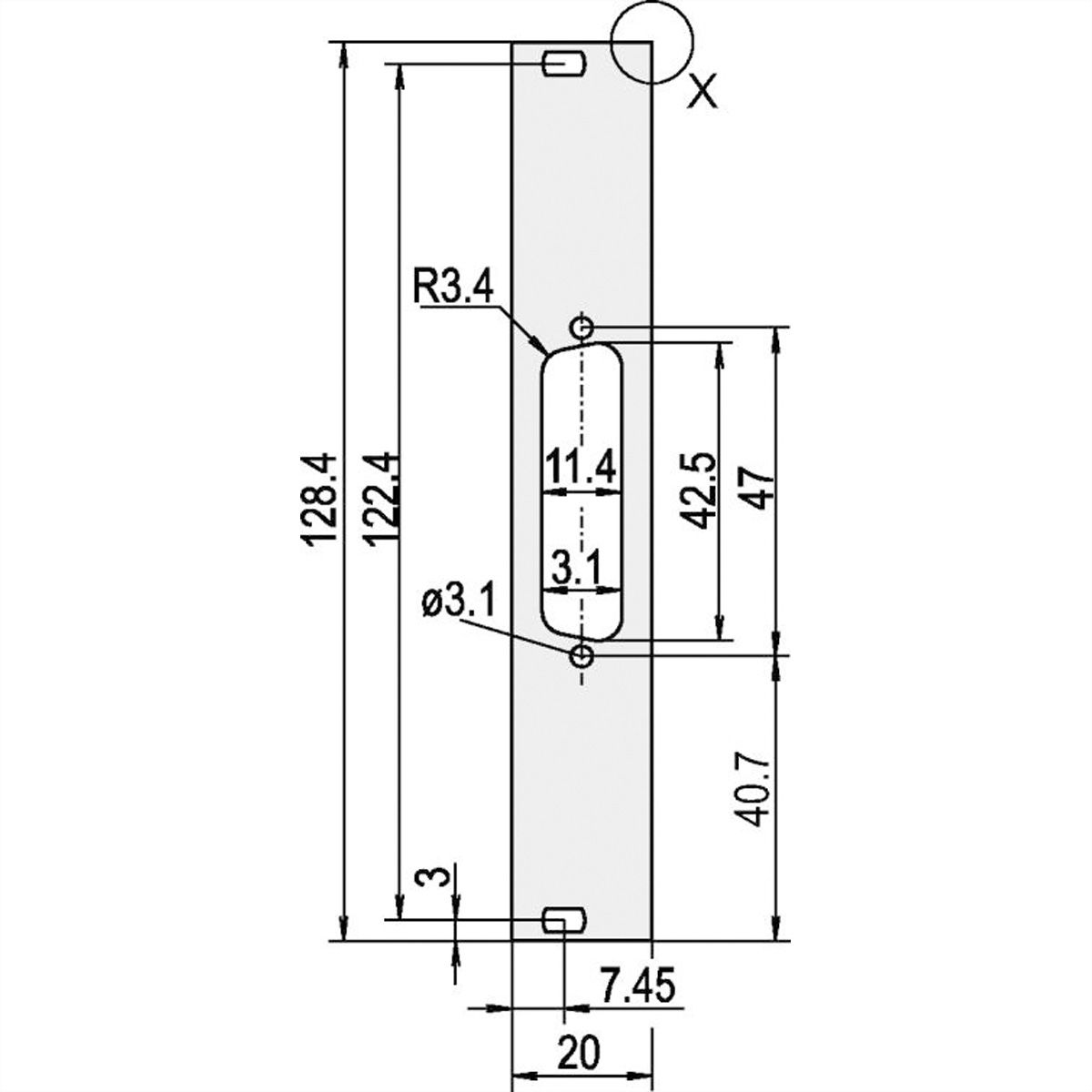 SCHROFF Frontplatten für D-Sub Steckverbinder - TEILFRPL.3HE 4TE 1X25 DC EMC