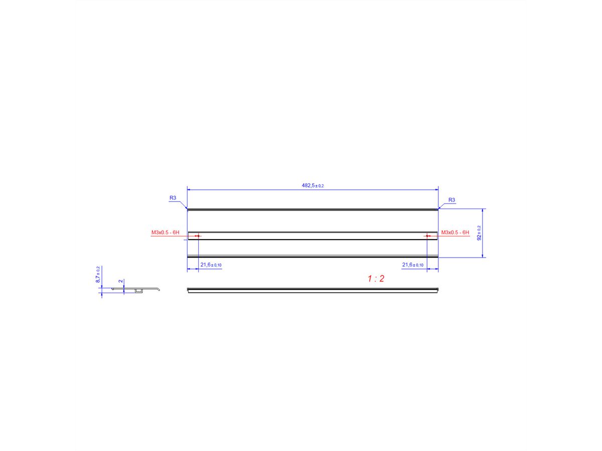 BACHMANN TOP FRAME Deckel 8-fach gestrahlt und eloxiert