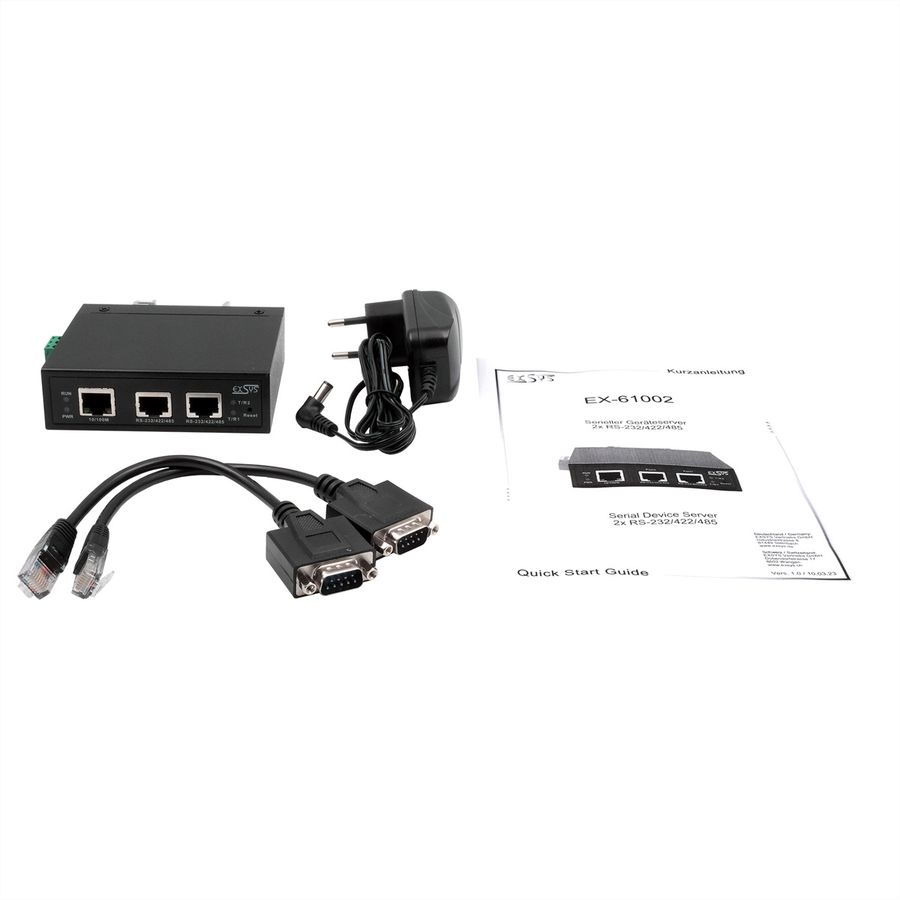 EXSYS EX-61002 Ethernet zu 2 x Seriell RS-232/422/485