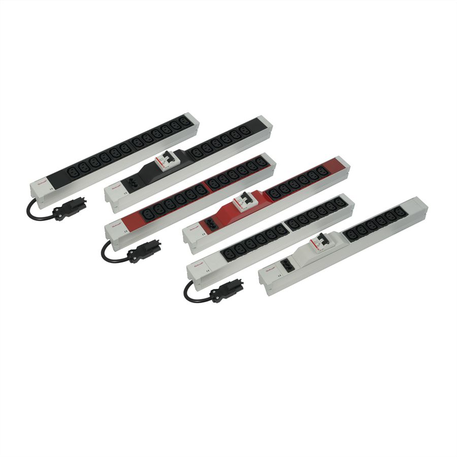 SCHROFF IEC-Steckdosenleiste mit Wieland Anschluss - STECKDL.12XIEC60320 C13 ROT