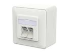 METZ CONNECT E-DAT C6A LSA++ Dose, 2 Port, AP, verkehrsweiß