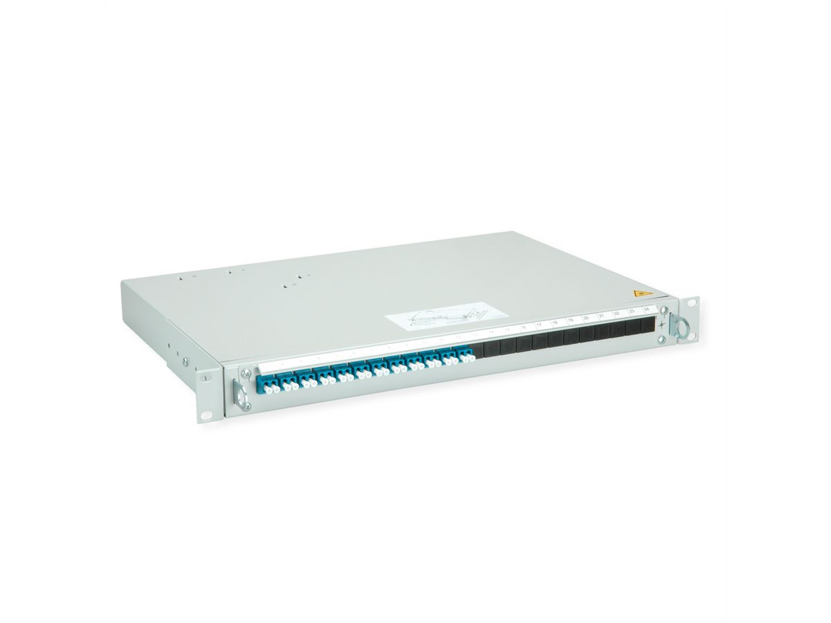 TELEGÄRTNER PROFI V LWL-Panel mit Kupplungen, 12x LC Duplex, blau, OS2
