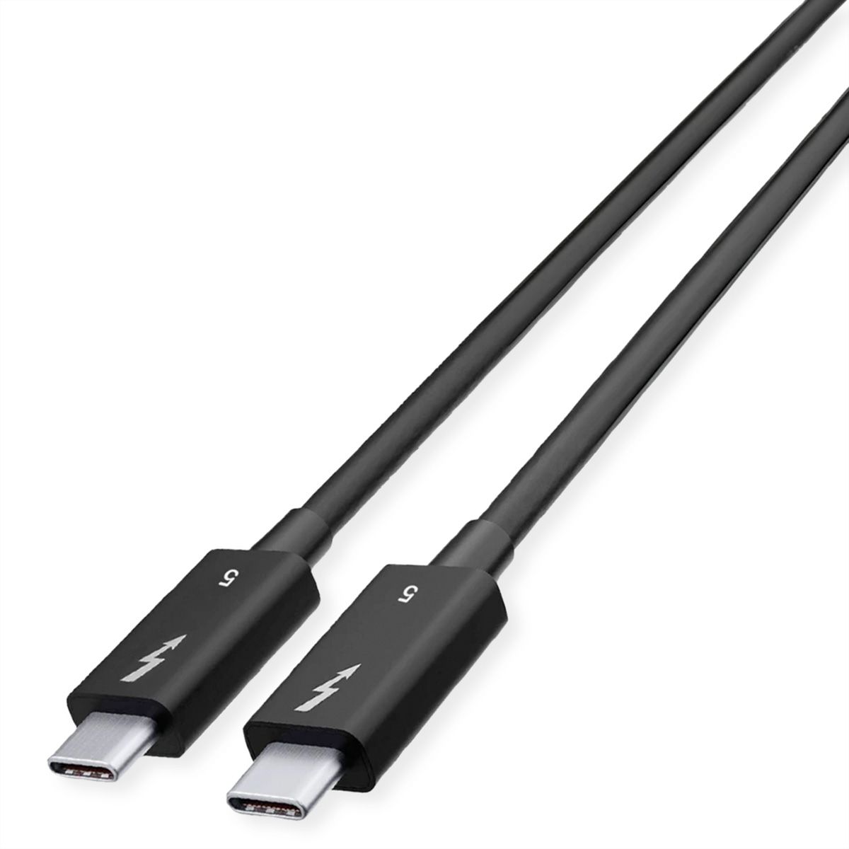 ROLINE Thunderbolt™ 5 Kabel, USB C-C, ST/ST, 8K UHD-2, 80Gbit/s, 240W, passiv, schwarz, 0,8 m