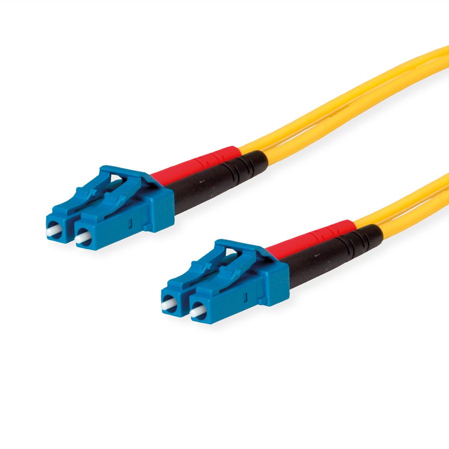TELEGÄRTNER LWL Rangierkabel 2x E9/125 OS2, 1x LC Duplex - 1x LC Duplex, gelb, 1 m